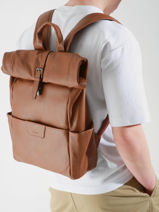 Sac à Dos Business Flandres 1 Compartiment Cuir Etrier Marron flandres EFLA8102-vue-porte