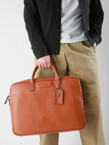 Porte Documents Flandres (main) 1 Compartiment + Pc 17" Cuir Etrier Orange flandres EFLA8261-vue-porte
