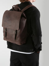 Sac à Dos Spider Business 1 Compartiment Etrier Marron spider ESPI8191-vue-porte