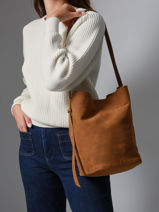 Crossbody Bag Backpack M Cavalier Nubuck Leather Etrier Brown cavalier nubuck ECAN126M-vue-porte