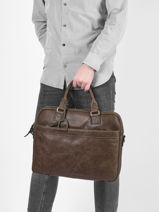 Leather Spider Briefcase 2 Compartments Etrier spider ESPI8022-vue-porte